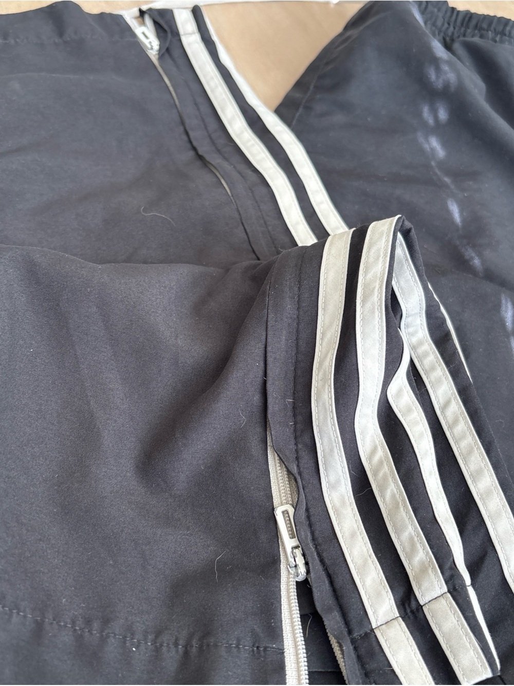 adidas Black Track Pants with White Stripes - Picture 3 of 7